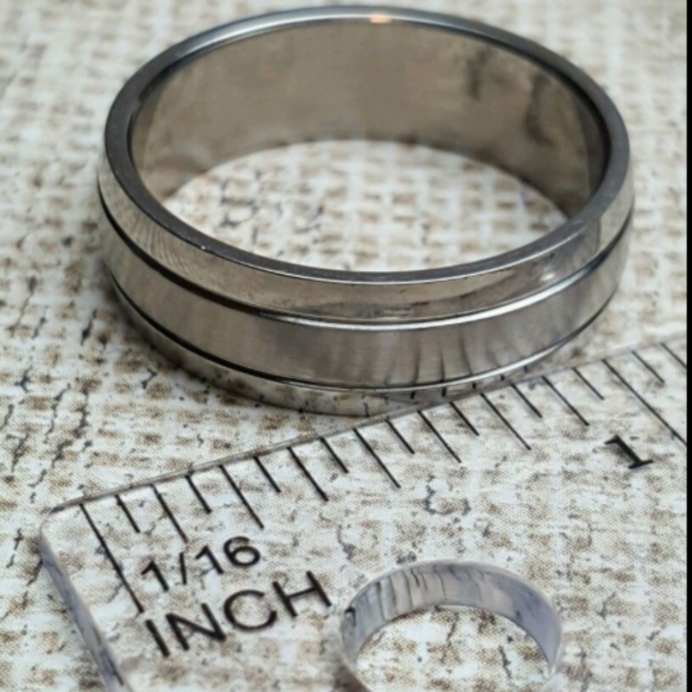 Men's Stainless Steel Band Ring Size  12 - Picture 5 of 7